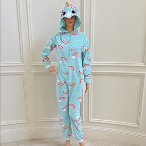 Cat & Jack Unicorn Hooded Pajama in Blue and Pink